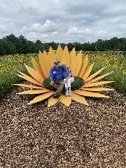 Dan Dorrough; Ruth Bennett McDougal Dorrough; CNB Picnic; Lincoln Hill Farms; Canandaigua, NY; sun flowers